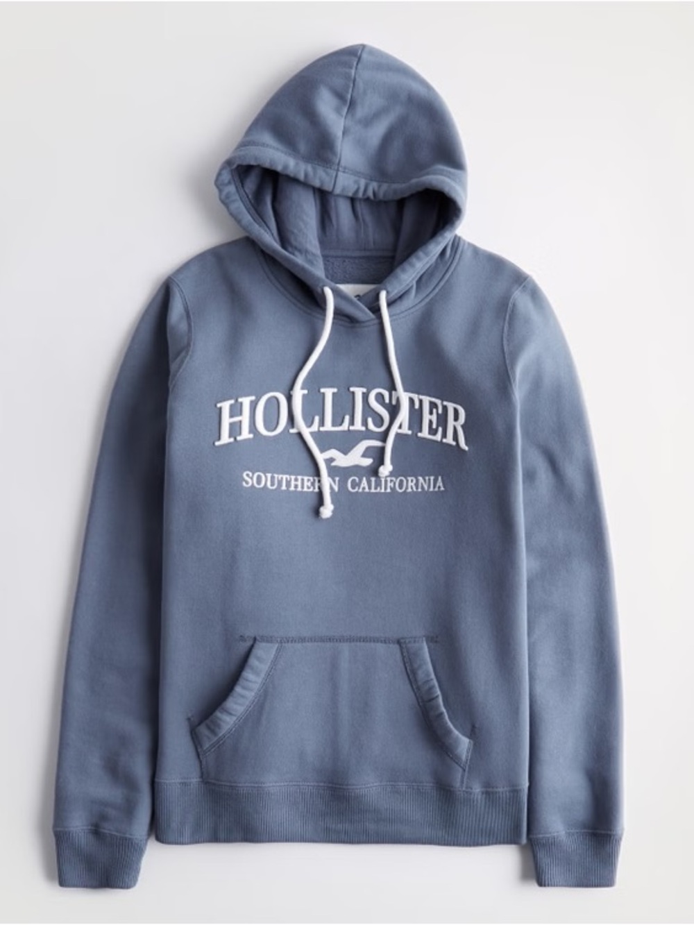 Hollister ‘Southern California’ Logo Pullover Kangaroo Hoodie Sweater in Blue